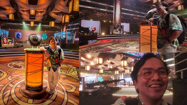 Just a big fan of Dota 2 smiling and taking pictures with the Aegis